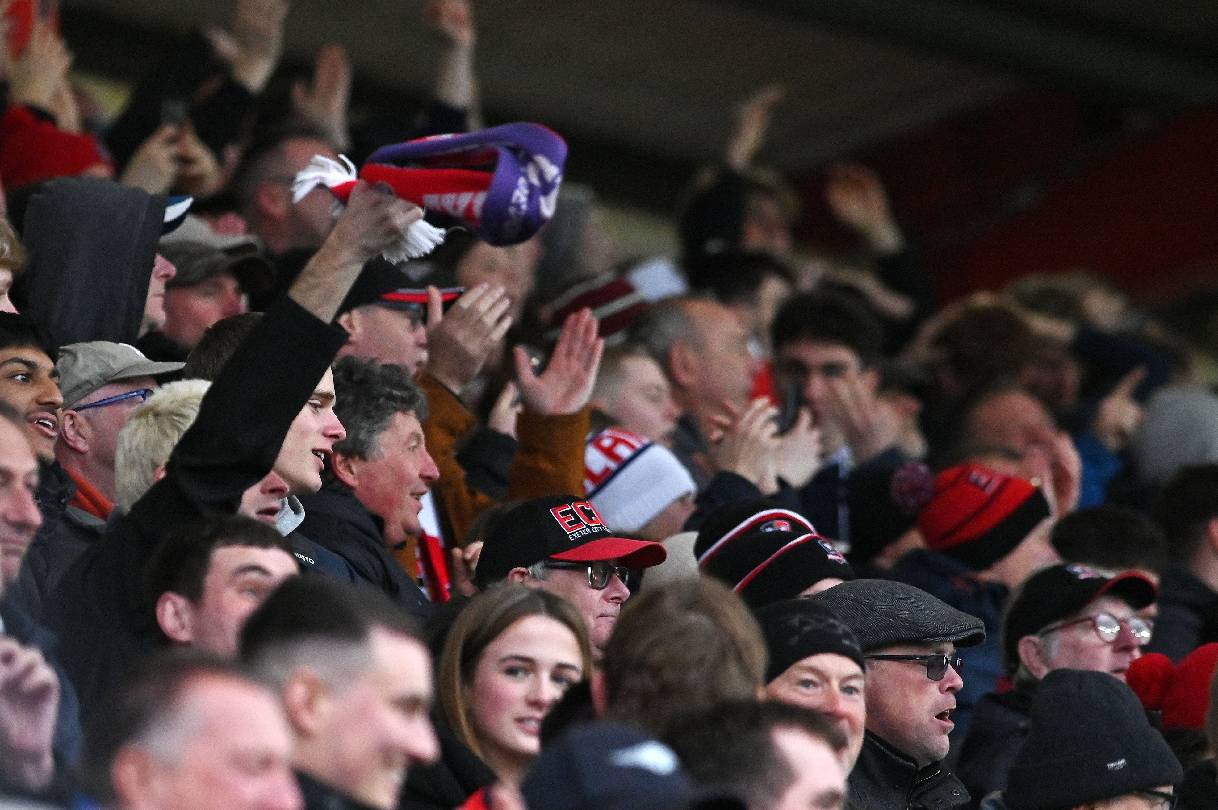 Fans in the Big Bank at St James Park